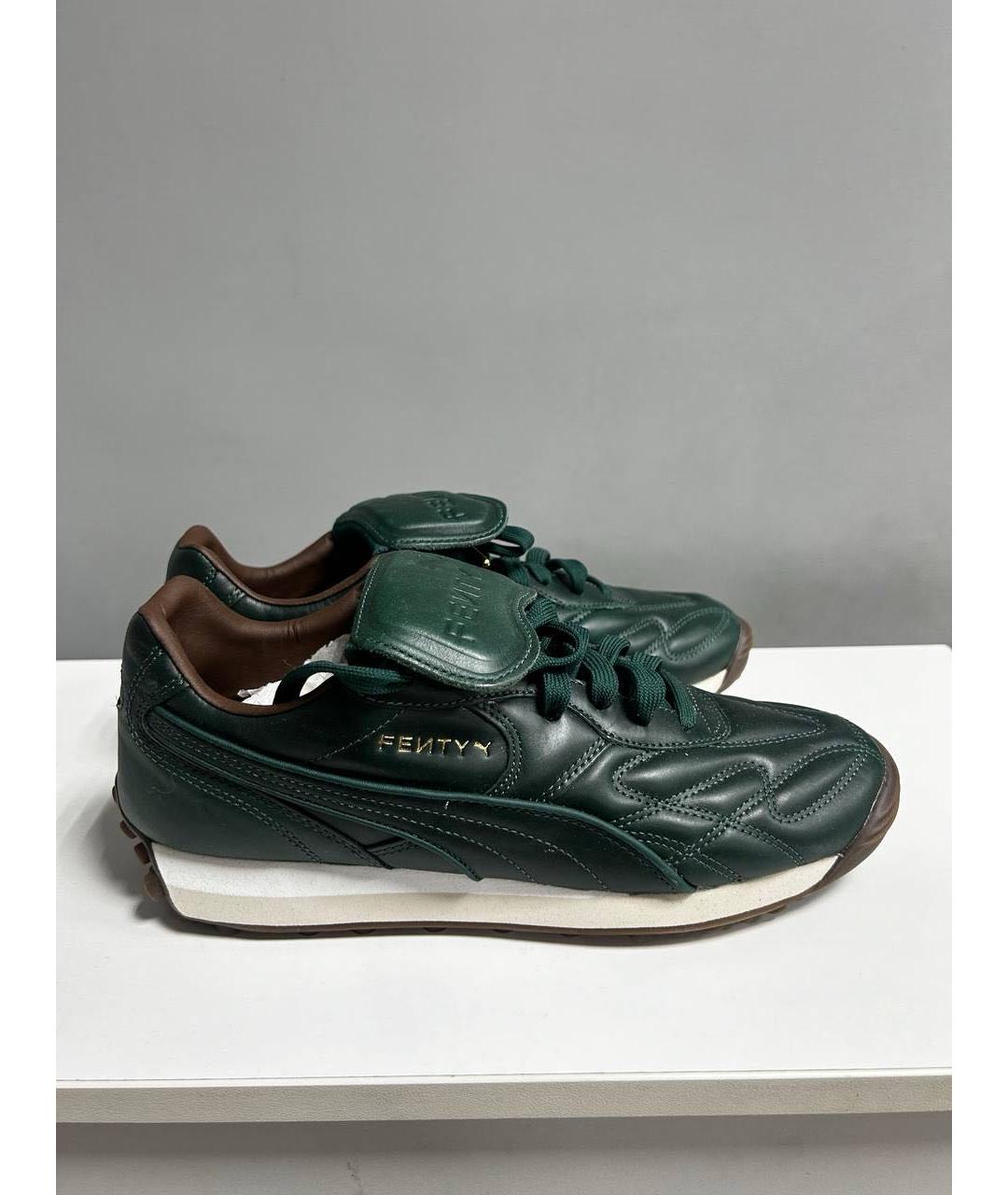FENTY X PUMA Зеленые кожаные низкие кроссовки / кеды, фото 6