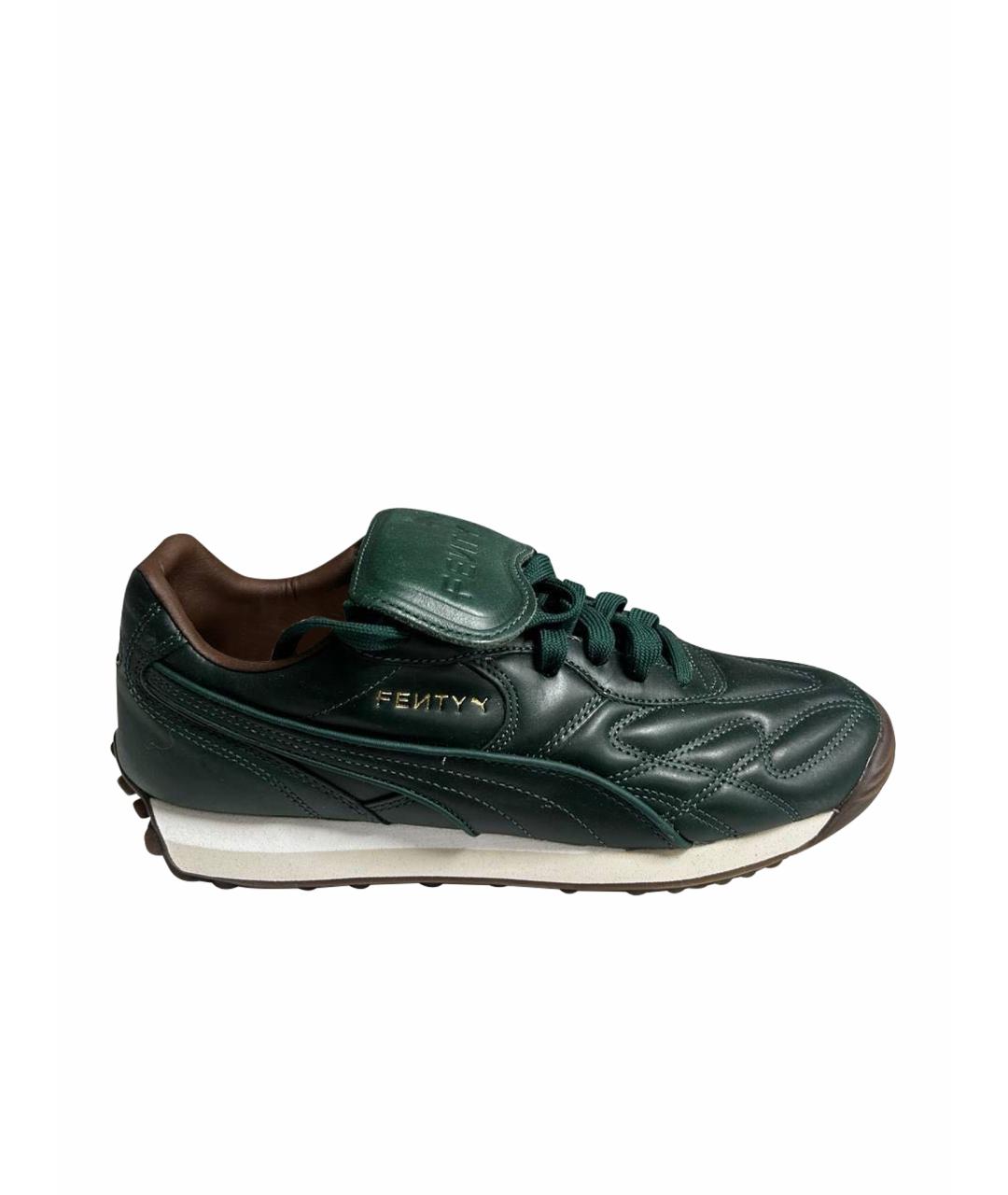 FENTY X PUMA Зеленые кожаные низкие кроссовки / кеды, фото 1