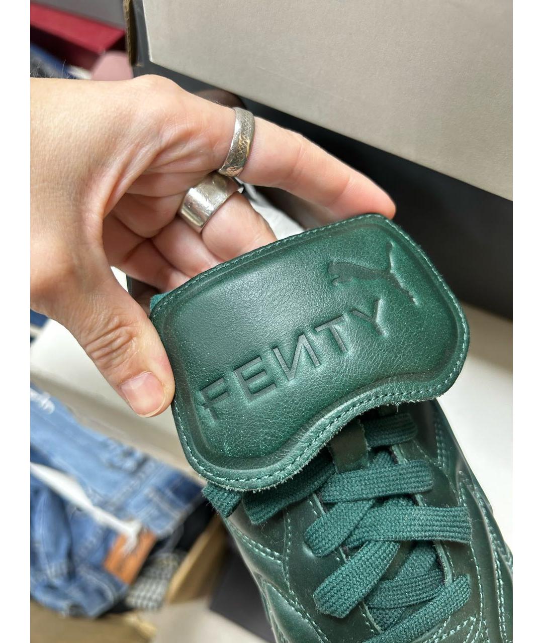 FENTY X PUMA Зеленые кожаные низкие кроссовки / кеды, фото 4