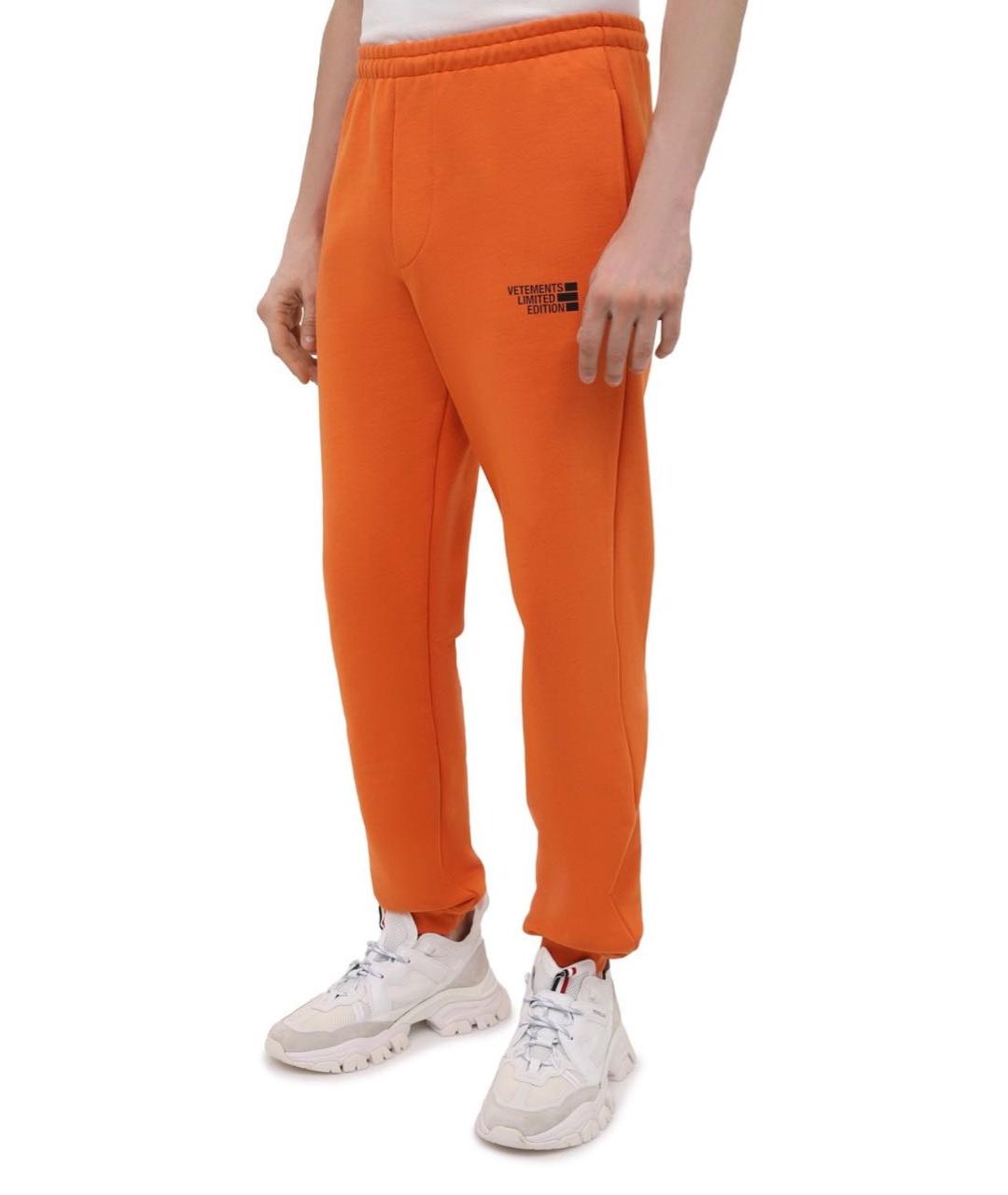VETEMENTS Оранжевое хлопковые повседневные брюки, фото 3