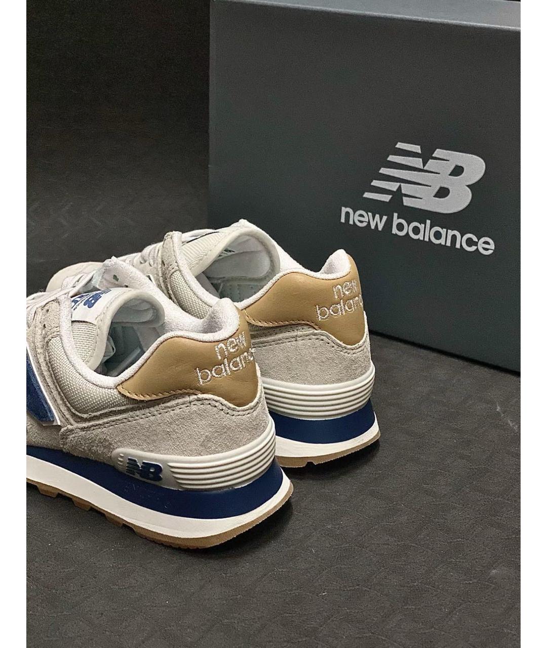 NEW BALANCE Серые замшевые низкие кроссовки / кеды, фото 5