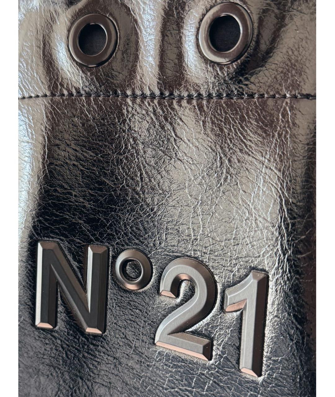 NO. 21 Черная сумка тоут из искусственной кожи, фото 4