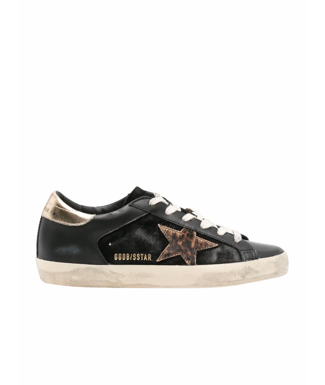 GOLDEN GOOSE DELUXE BRAND Черные кожаные кеды, фото 1