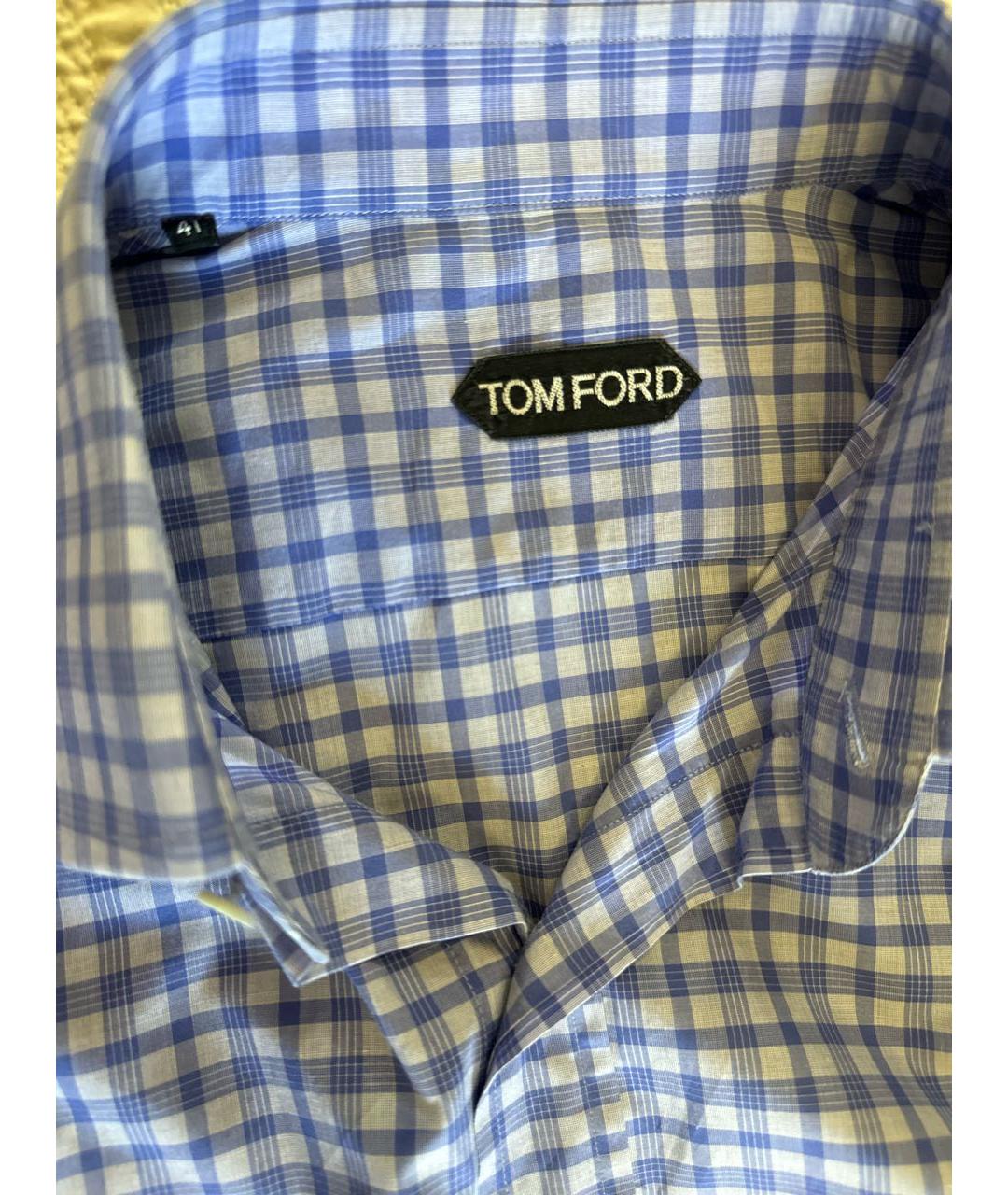 TOM FORD Синяя хлопковая классическая рубашка, фото 3