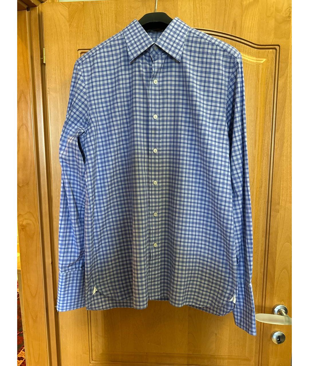 TOM FORD Синяя хлопковая классическая рубашка, фото 9