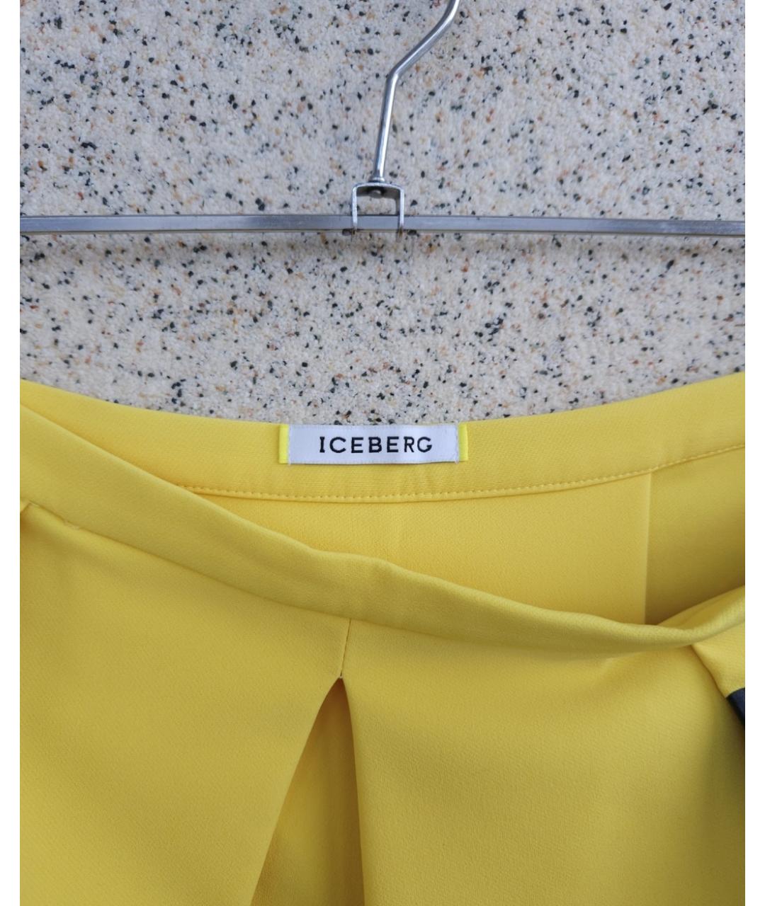 ICEBERG Желтая полиэстеровая юбка миди, фото 5