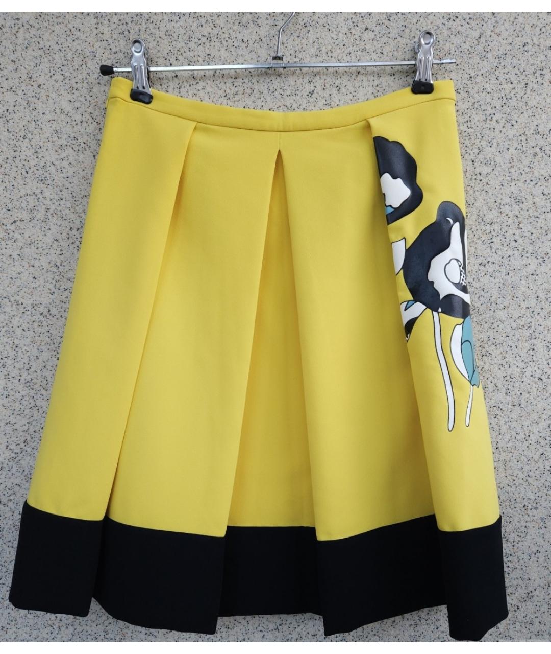 ICEBERG Желтая полиэстеровая юбка миди, фото 2
