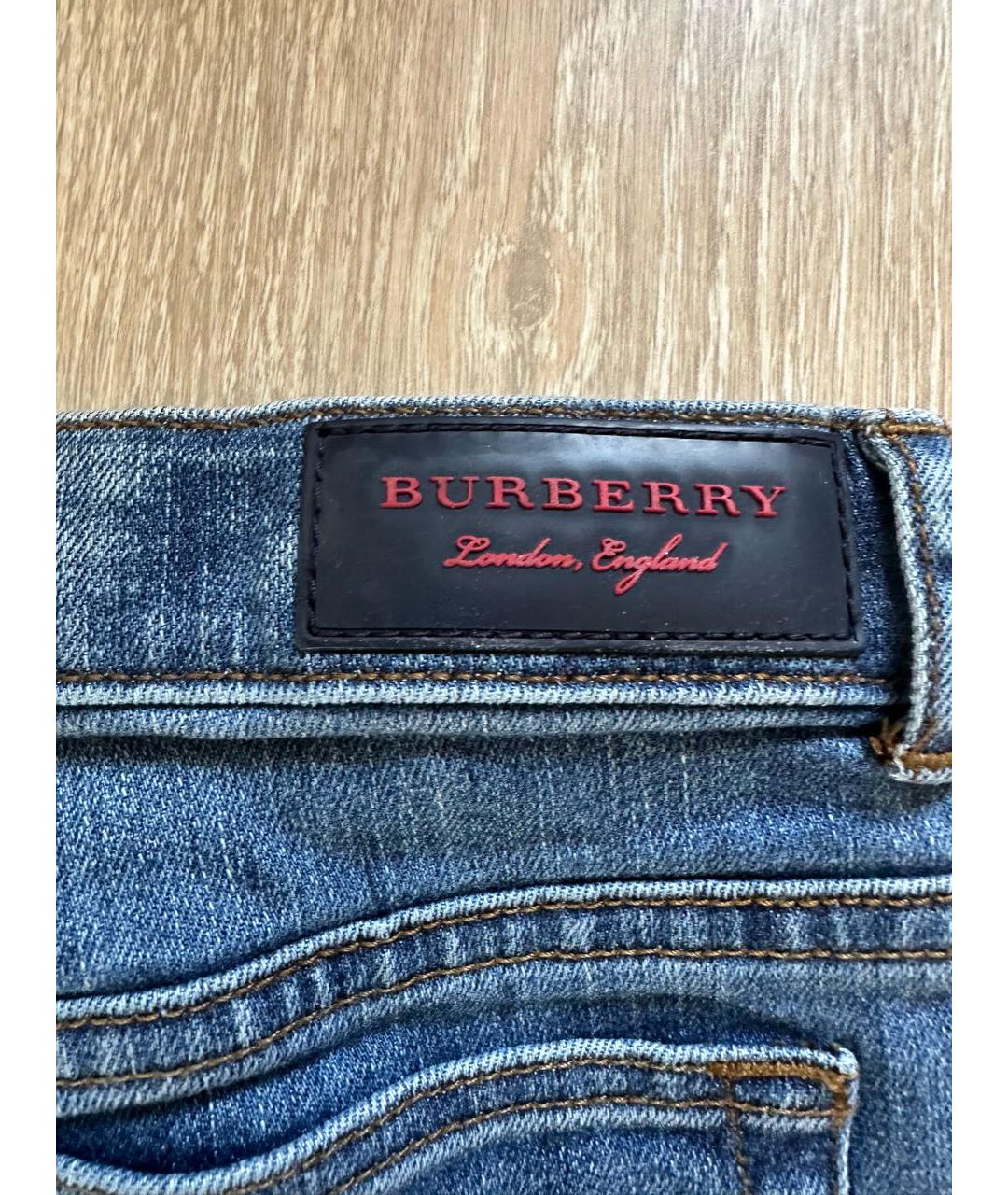 BURBERRY Синие хлопковые детские джинсы, фото 4