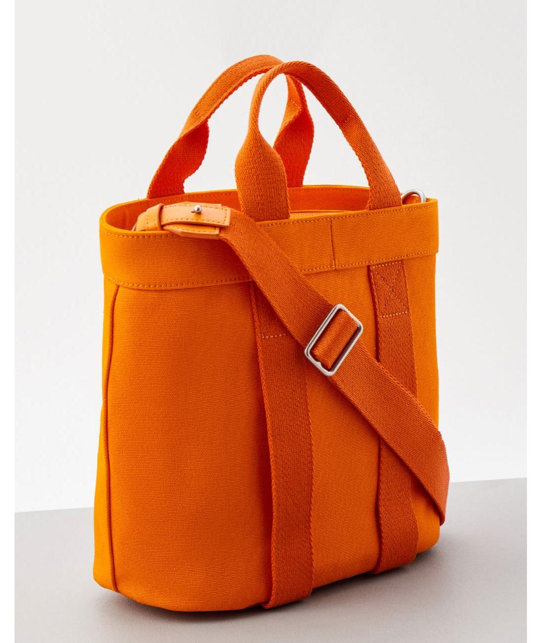 KENZO Оранжевая хлопковая сумка с короткими ручками, фото 2