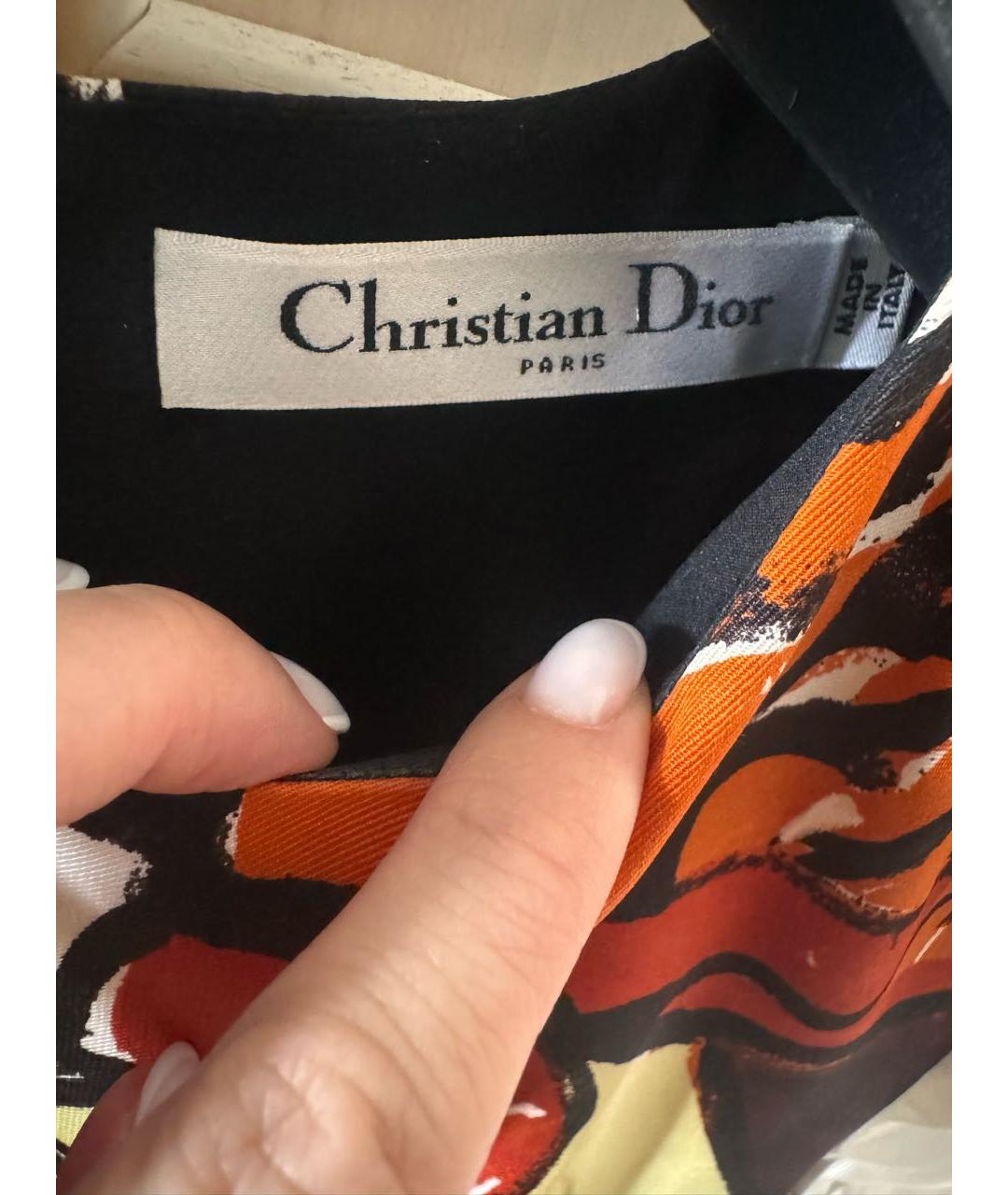 CHRISTIAN DIOR Мульти шелковое повседневное платье, фото 3