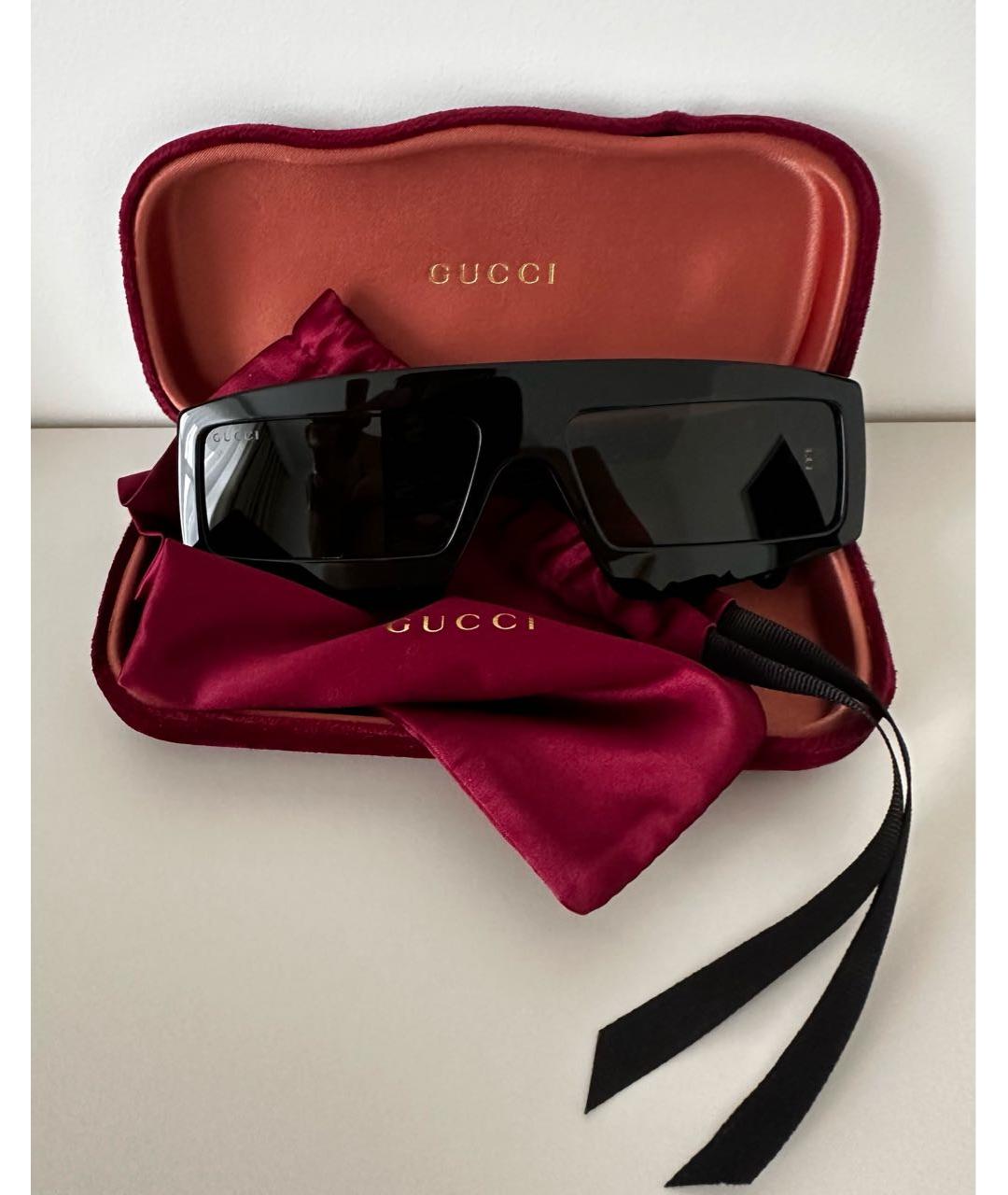 GUCCI Черные пластиковые солнцезащитные очки, фото 8