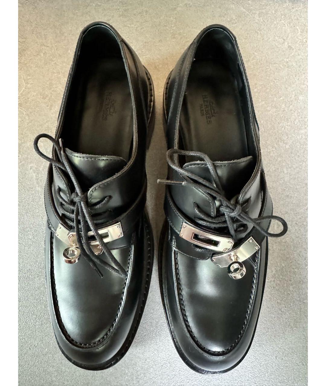 HERMES Черные кожаные ботинки, фото 2
