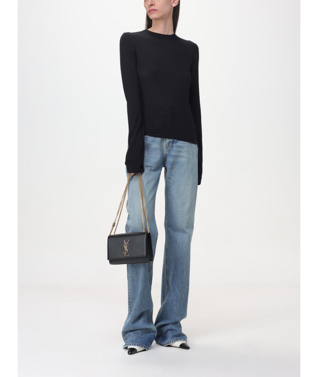 SAINT LAURENT Голубые хлопковые прямые джинсы, фото 2