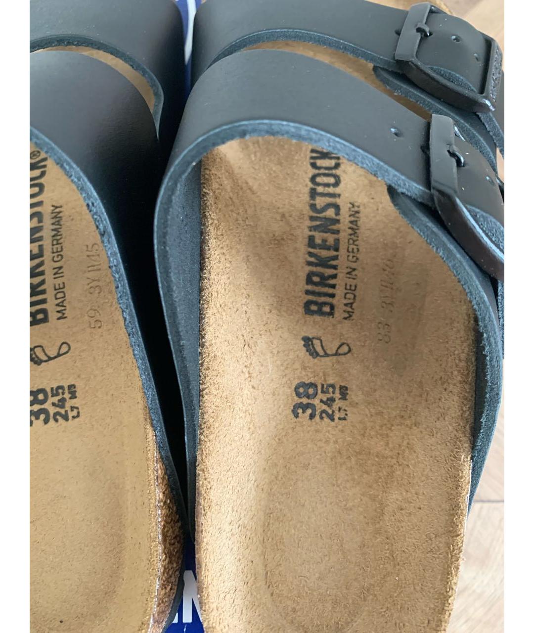 BIRKENSTOCK Черные кожаные сандалии, фото 6