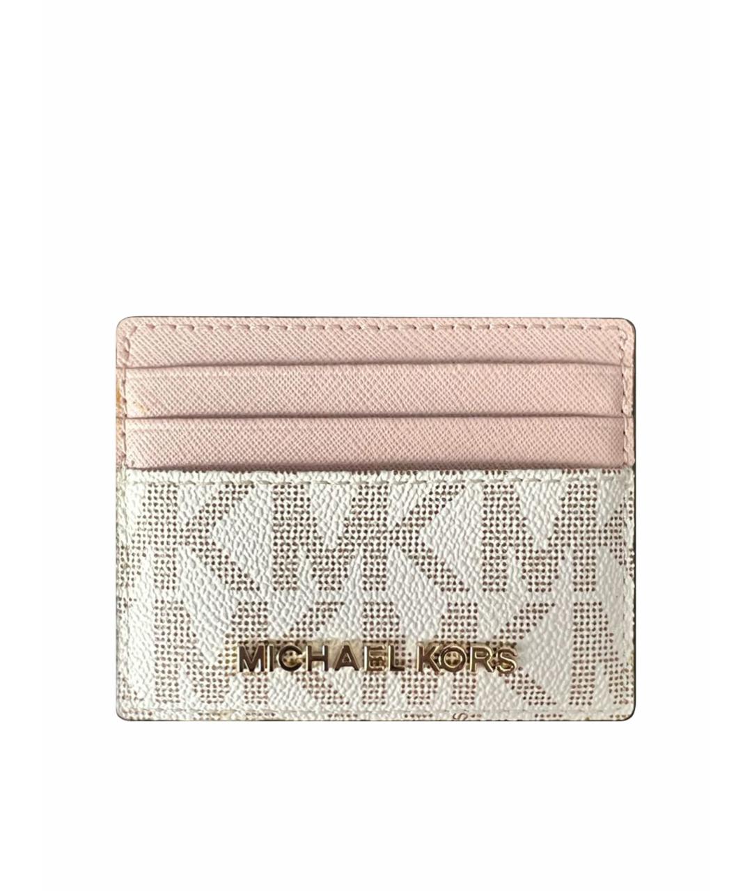 MICHAEL KORS Розовый кожаный кардхолдер, фото 1