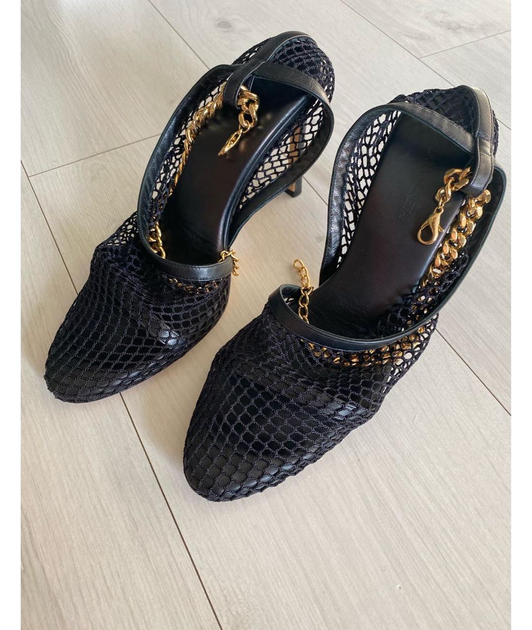 BOTTEGA VENETA Черные кожаные босоножки, фото 2
