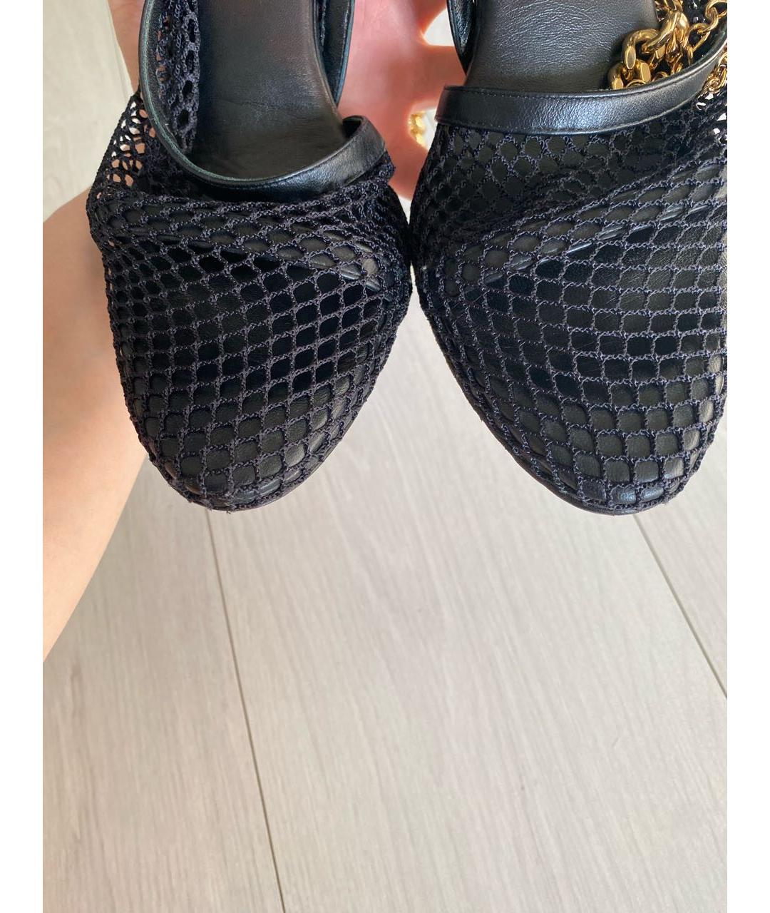 BOTTEGA VENETA Черные кожаные босоножки, фото 5