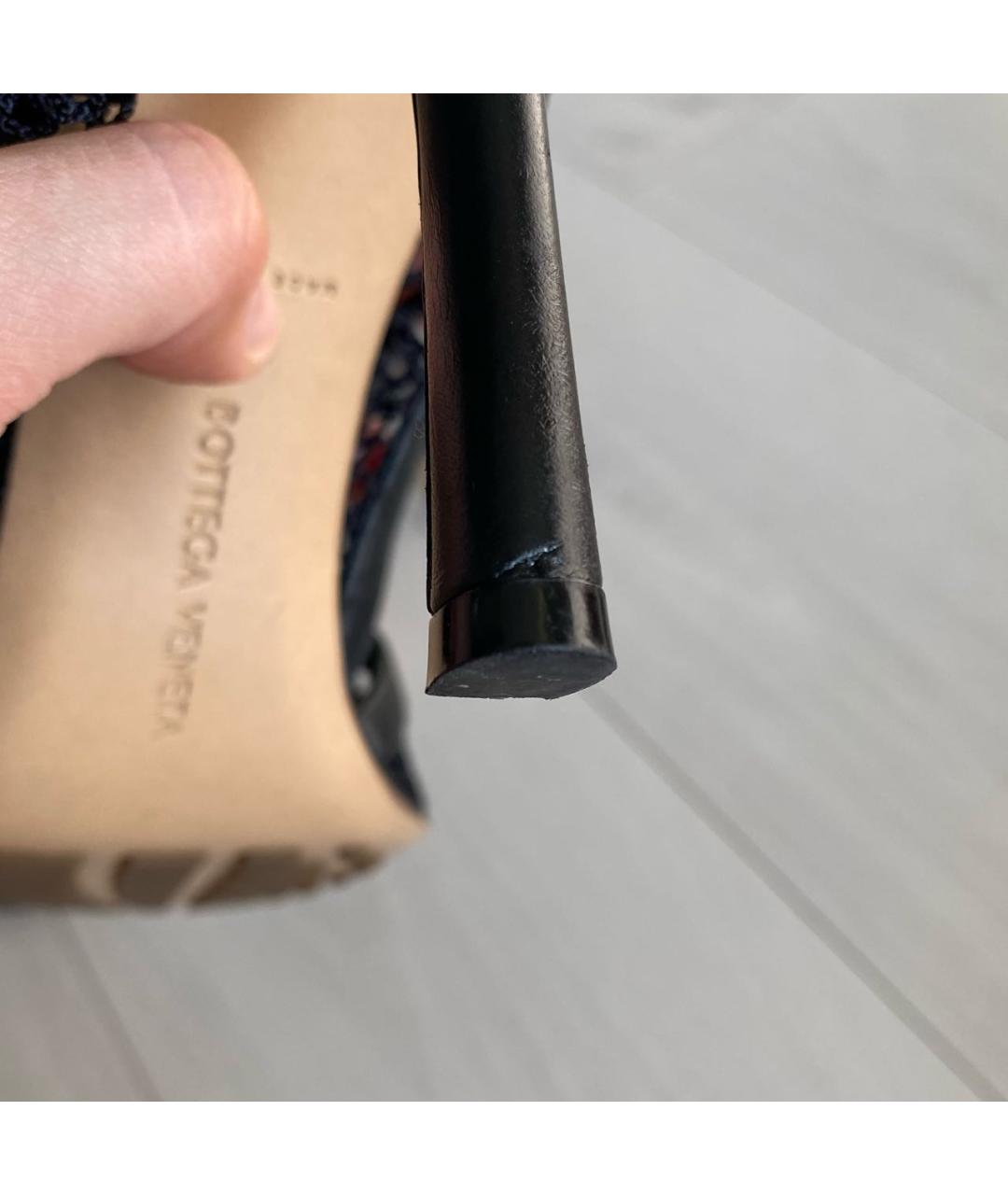 BOTTEGA VENETA Черные кожаные босоножки, фото 7