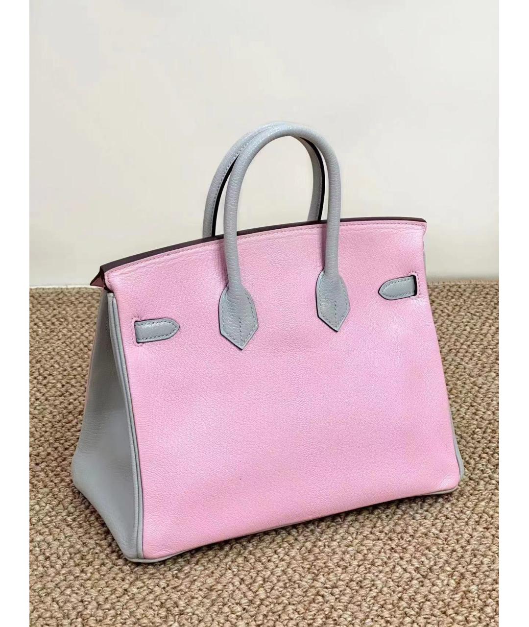 HERMES Розовая кожаная сумка с короткими ручками, фото 2