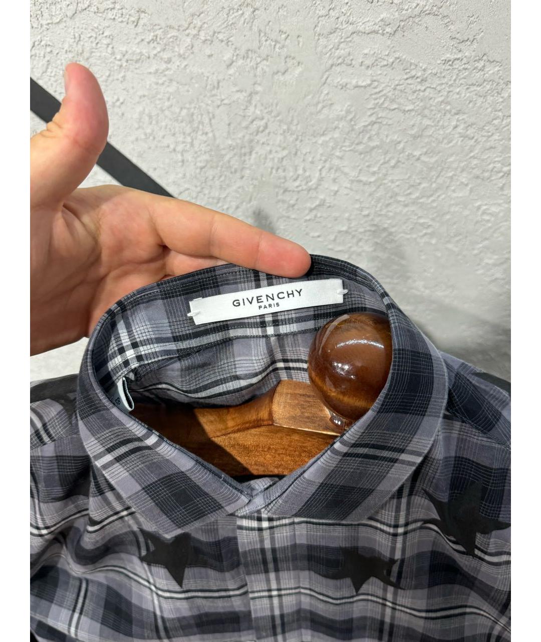 GIVENCHY Антрацитовая хлопковая кэжуал рубашка, фото 5