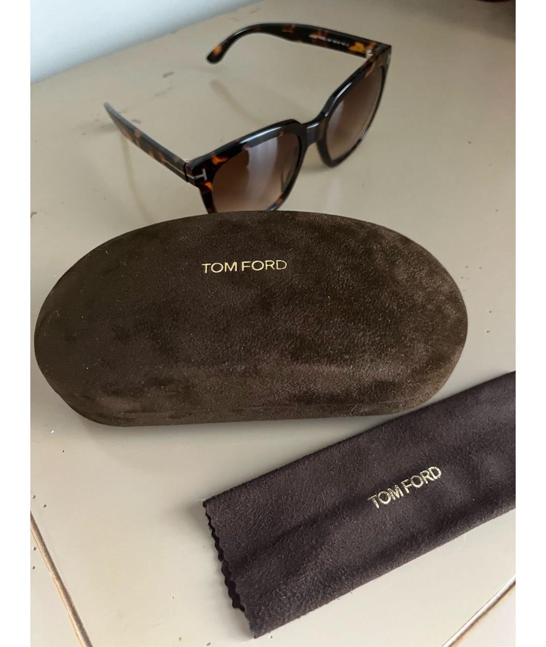 TOM FORD Коричневые пластиковые солнцезащитные очки, фото 4