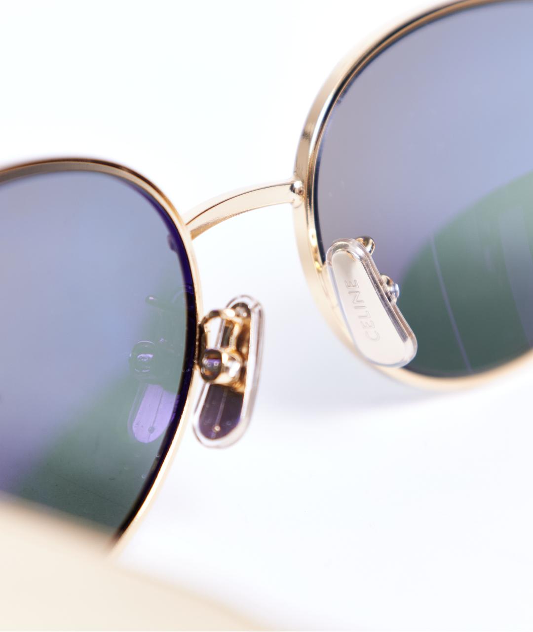CELINE Золотые металлические солнцезащитные очки, фото 4