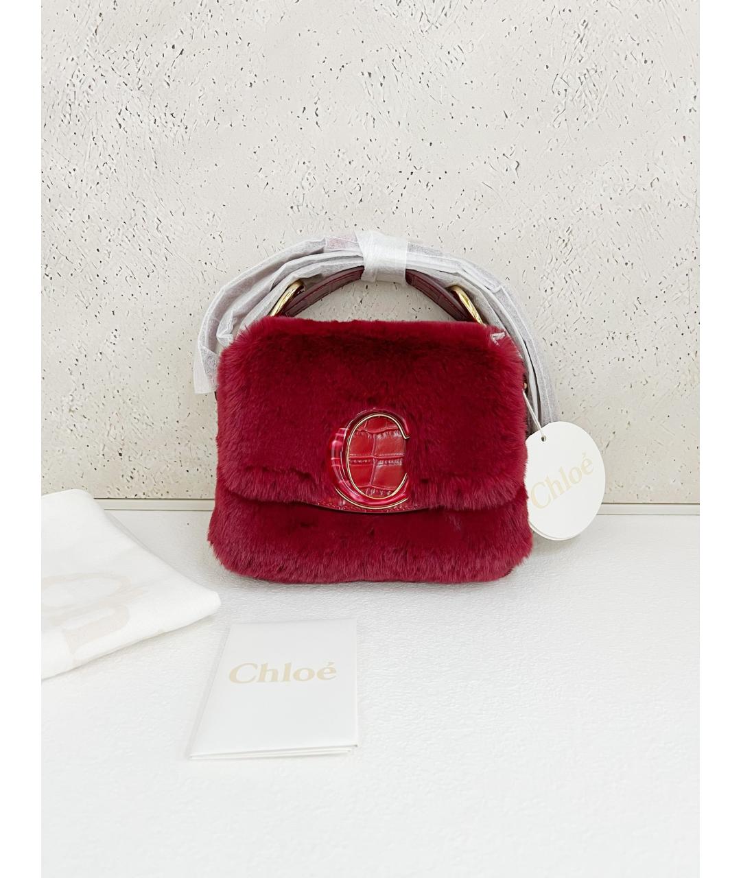 CHLOE Красная синтетическая сумка через плечо, фото 7