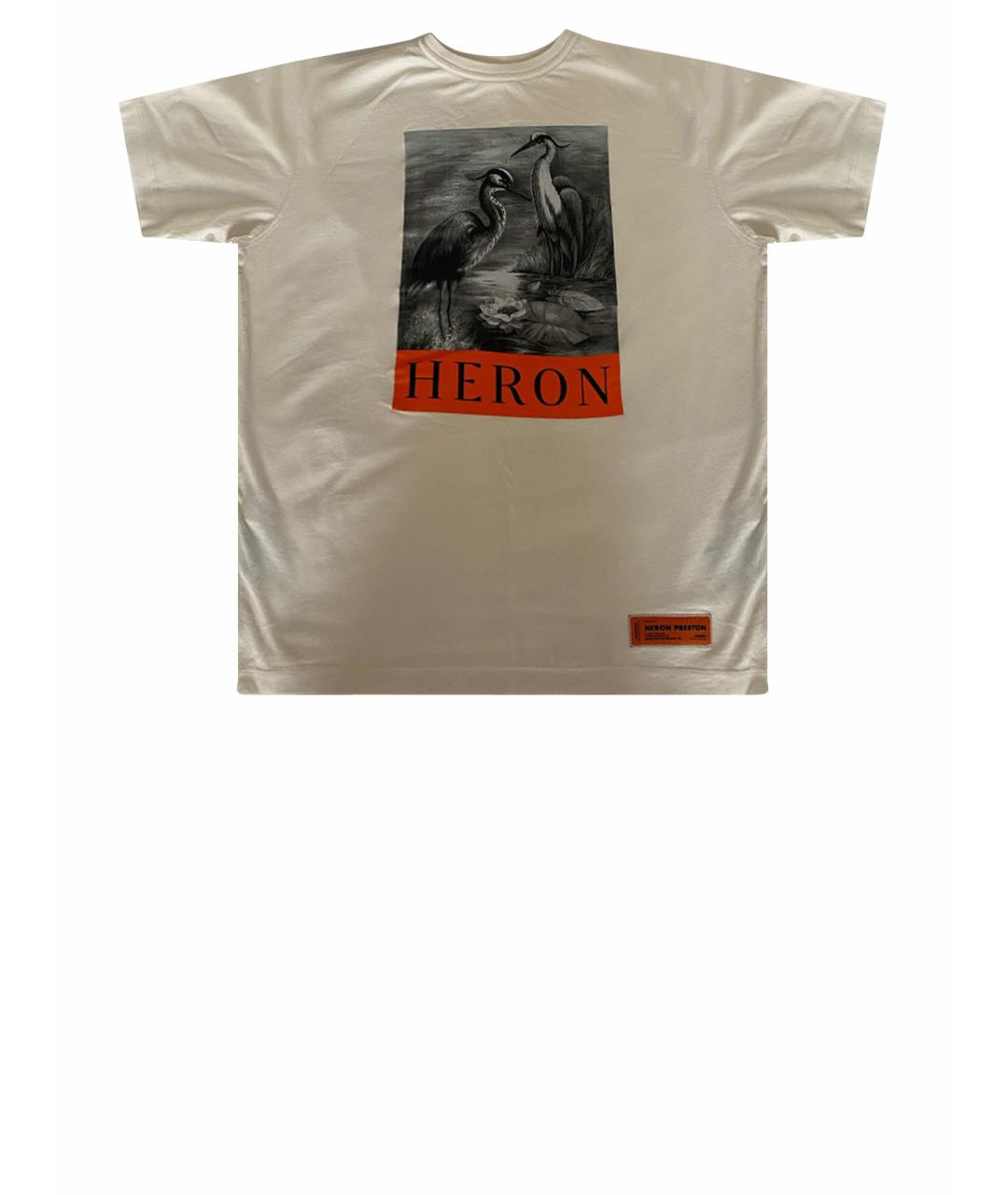 HERON PRESTON Бежевая хлопковая футболка, фото 1