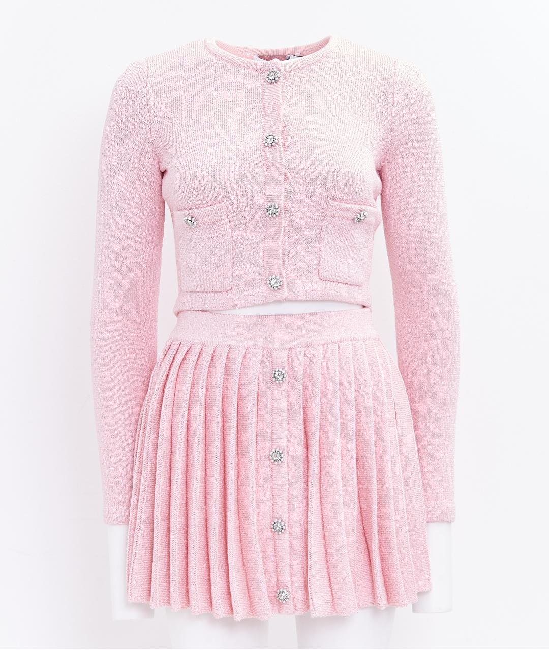 SELF-PORTRAIT Розовый полиэстеровый костюм с юбками, фото 9