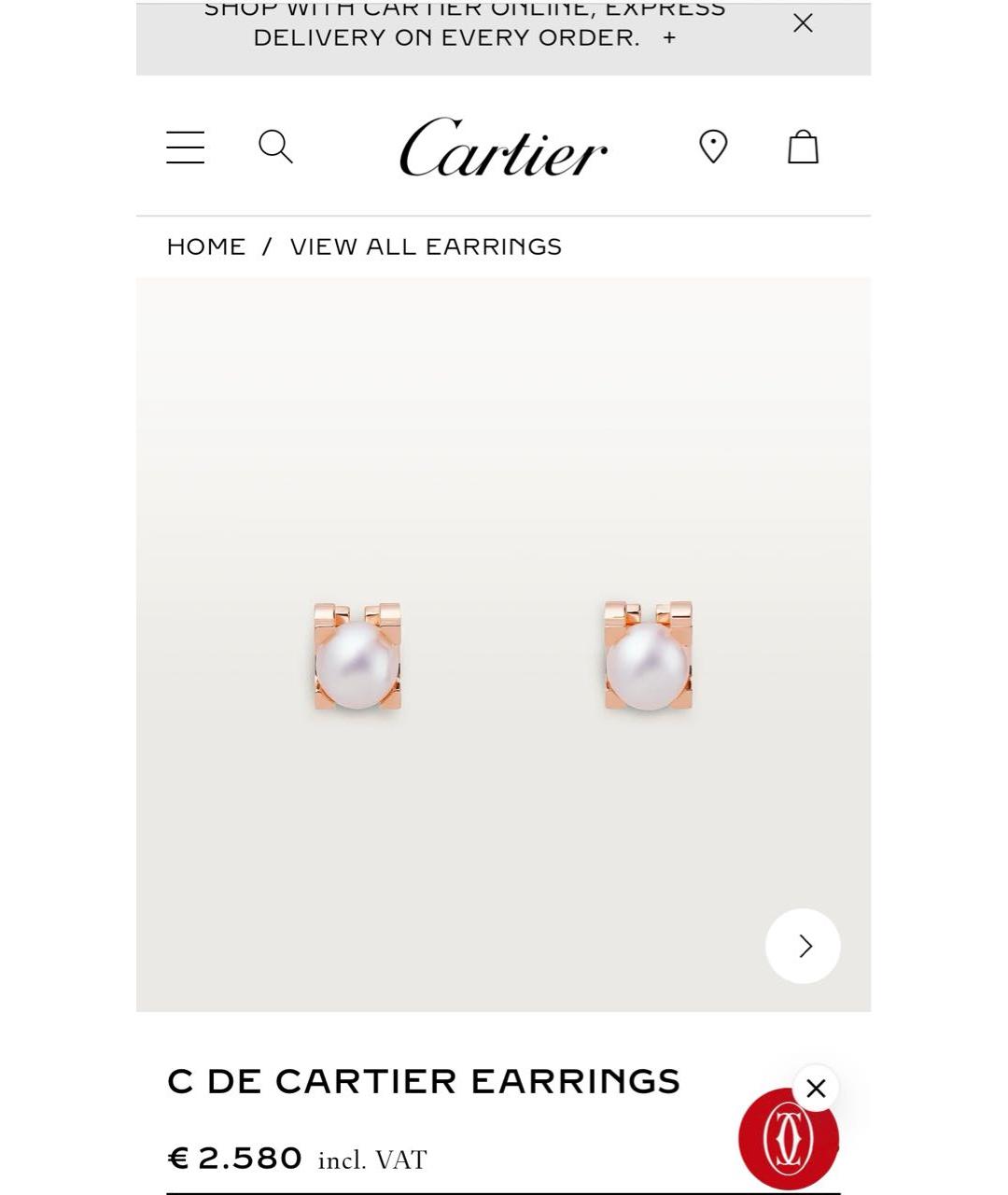 CARTIER Золотые серьги из розового золота, фото 6