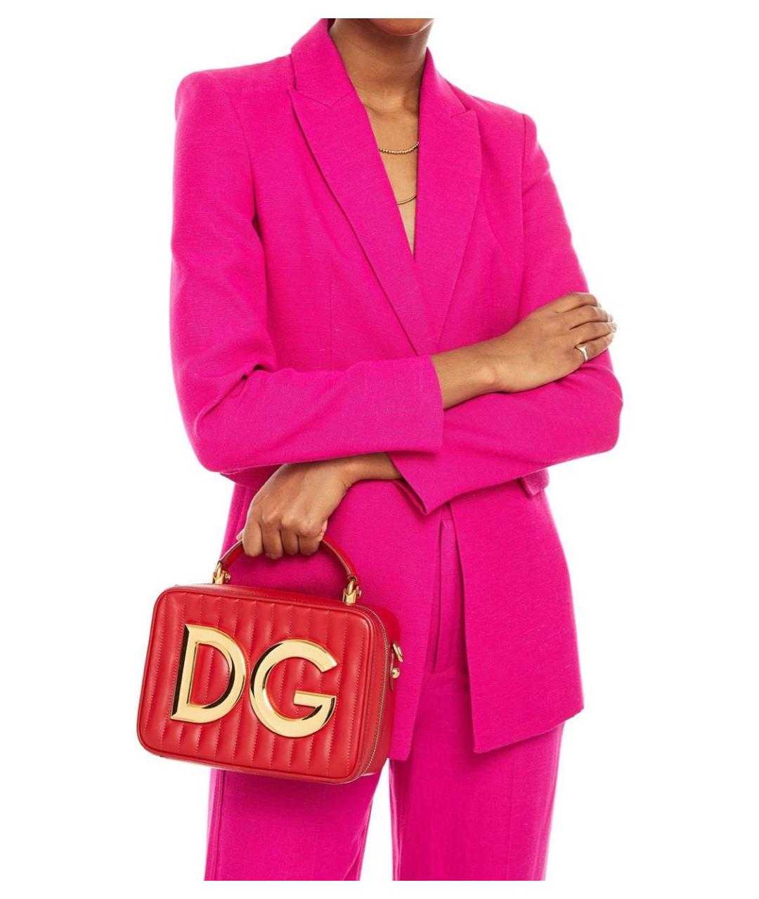 DOLCE&GABBANA Красная кожаная сумка с короткими ручками, фото 8