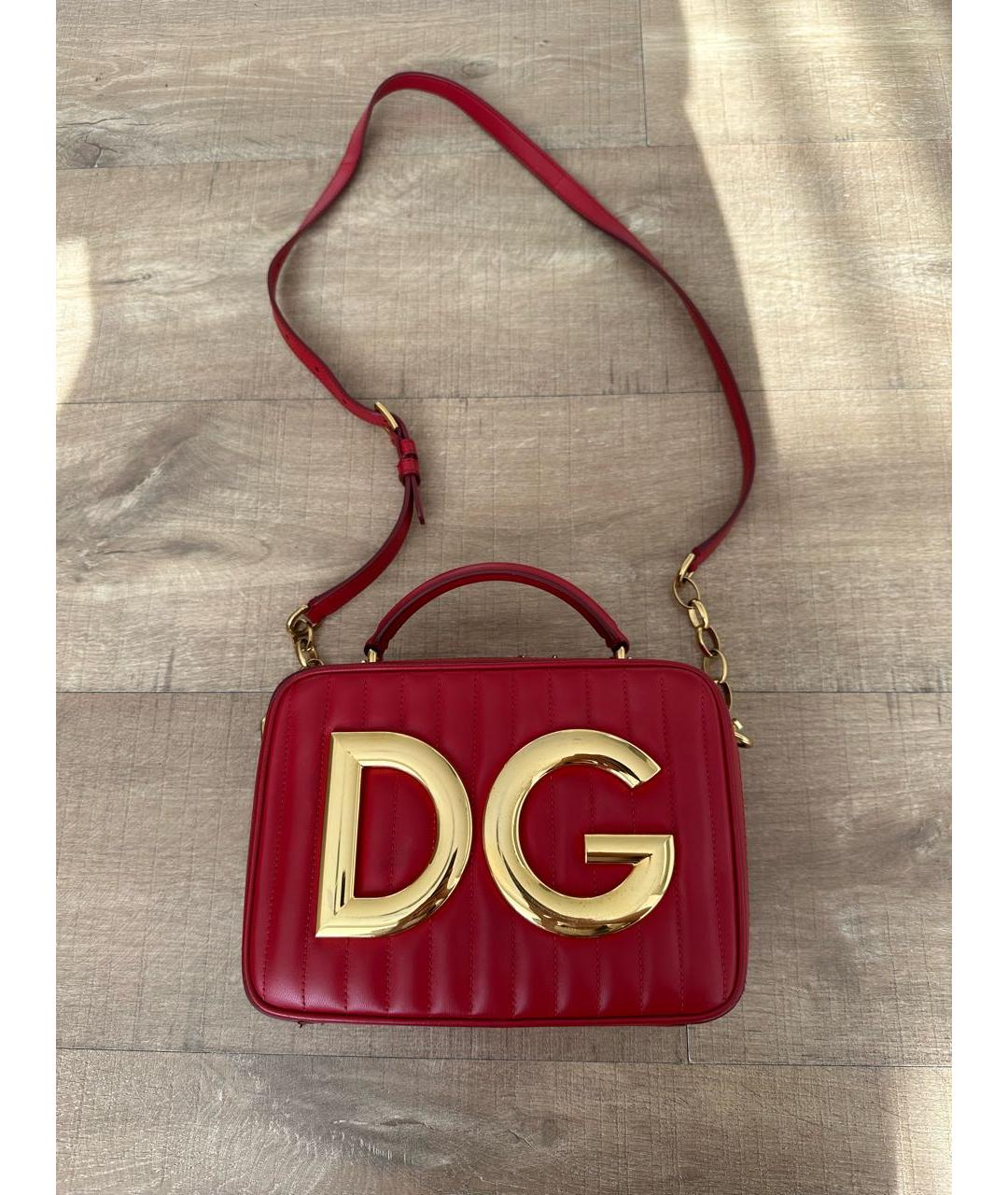 DOLCE&GABBANA Красная кожаная сумка с короткими ручками, фото 9