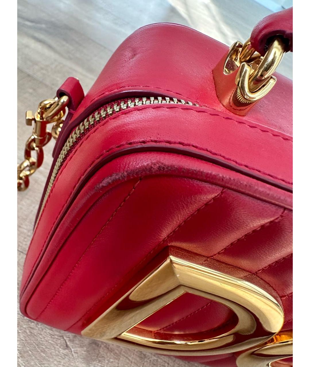 DOLCE&GABBANA Красная кожаная сумка с короткими ручками, фото 5