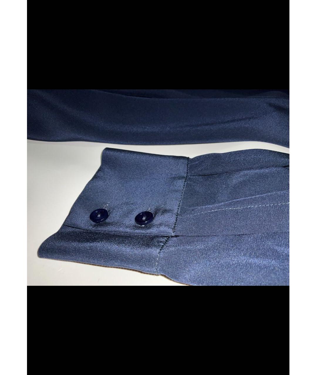 ERMANNO SCERVINO Темно-синяя шелковая рубашка, фото 5