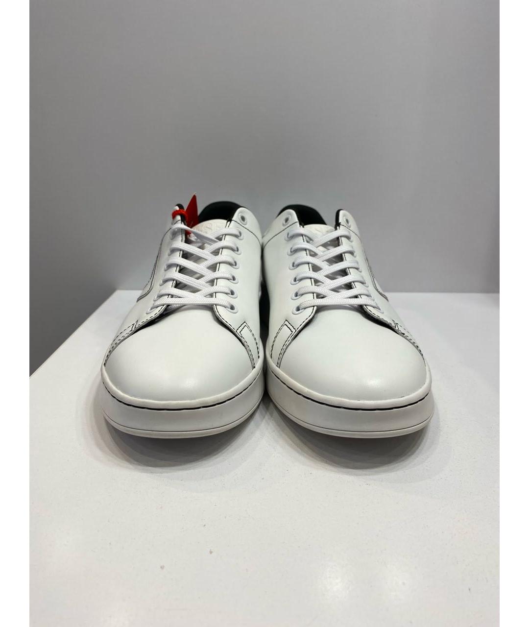 DIESEL Белые кожаные низкие кроссовки / кеды, фото 2