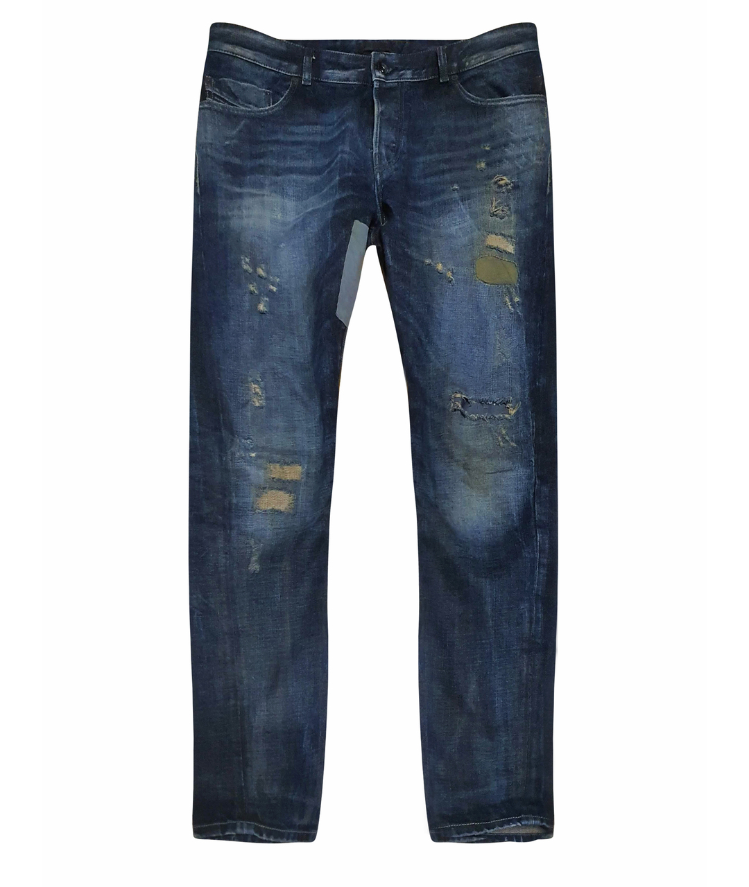 DIESEL BLACK GOLD Темно-синие хлопковые джинсы скинни, фото 1