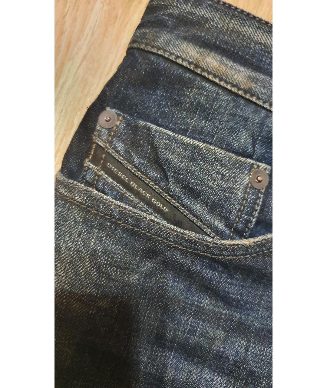 DIESEL BLACK GOLD Темно-синие хлопковые джинсы скинни, фото 5