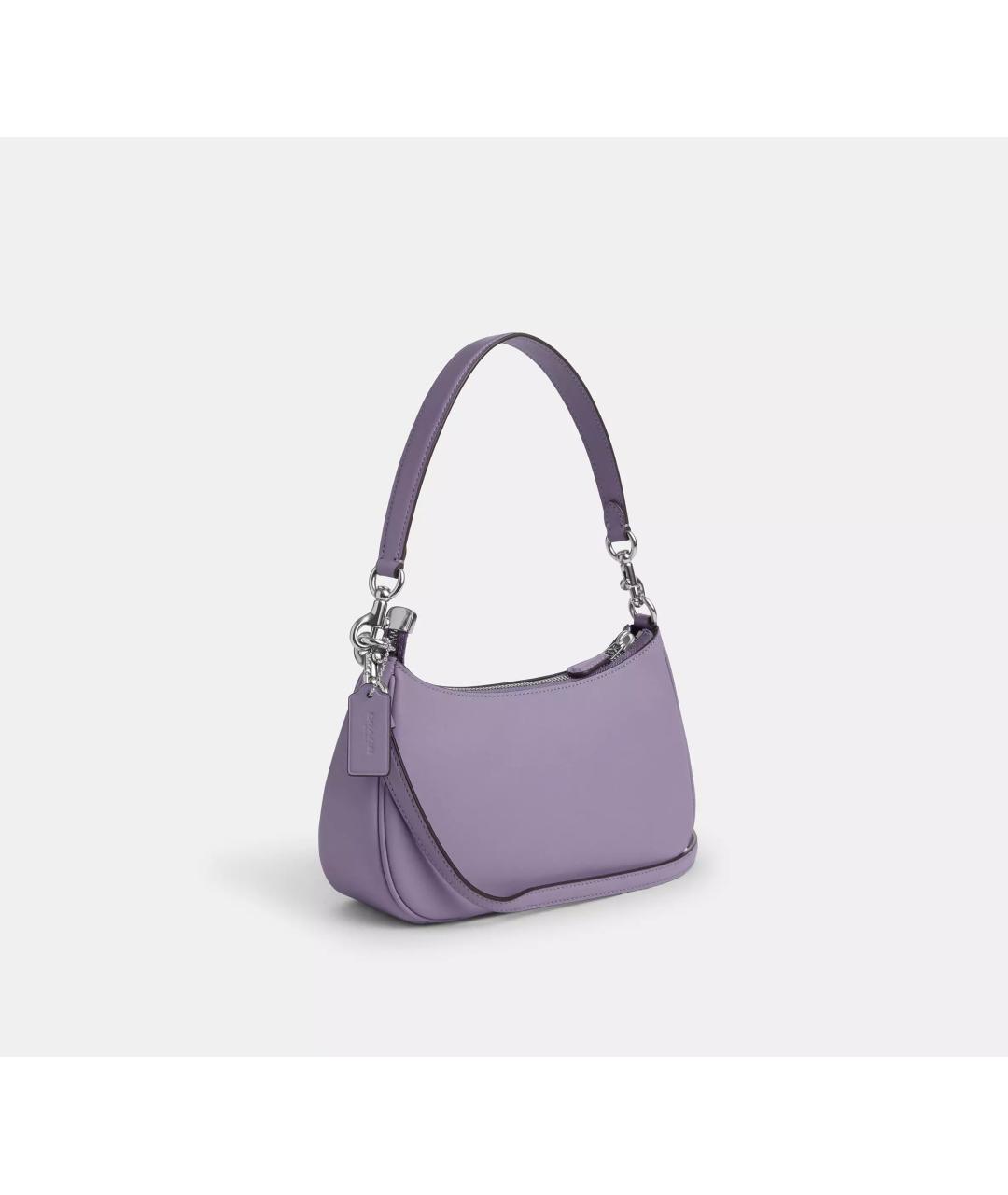 COACH Фиолетовая кожаная сумка через плечо, фото 2