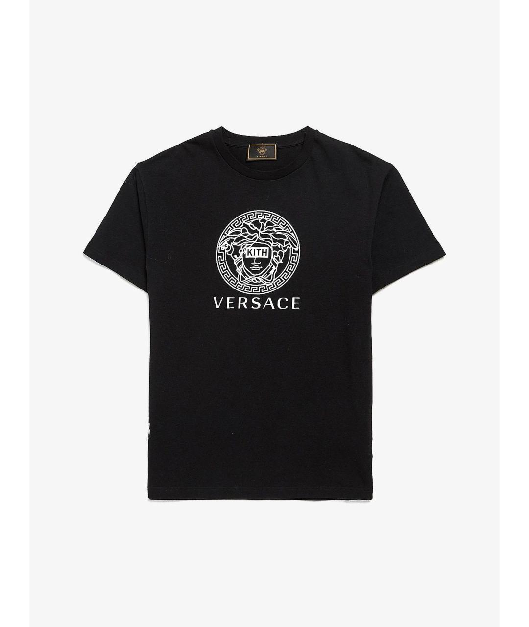 VERSACE Черная хлопковая футболка, фото 2