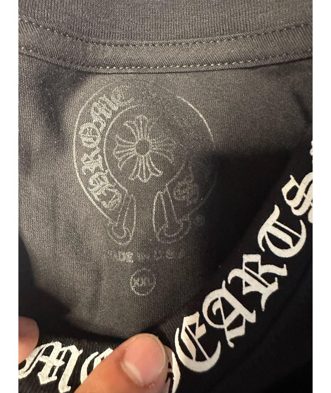 CHROME HEARTS Черная хлопковая футболка, фото 4