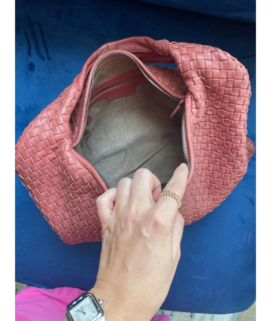 BOTTEGA VENETA Розовая кожаная сумка через плечо, фото 4