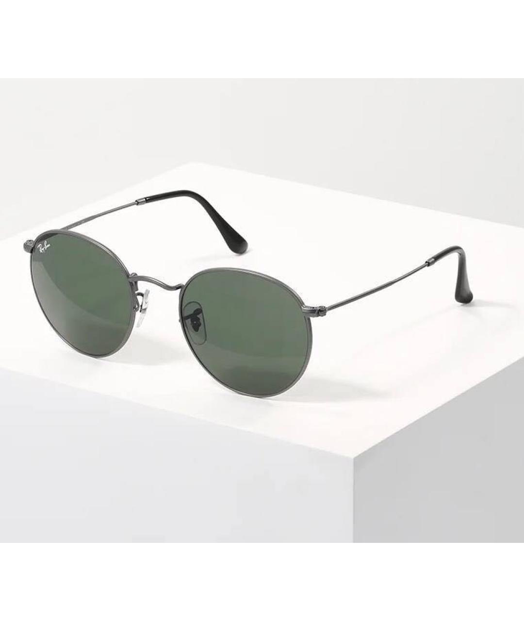 RAY BAN Серебряные металлические солнцезащитные очки, фото 9