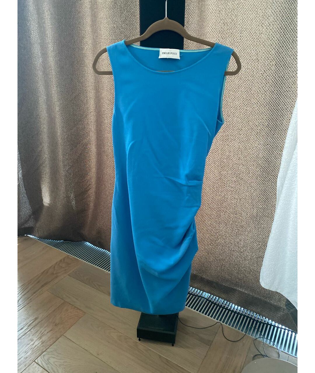 EMILIO PUCCI Голубое шерстяное вечернее платье, фото 4