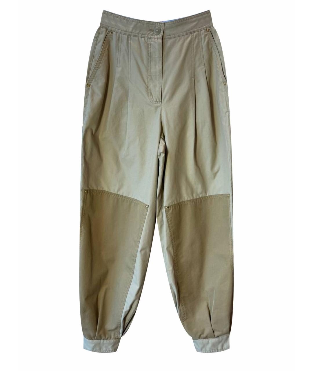 LOEWE Бежевые хлопковые брюки широкие, фото 1