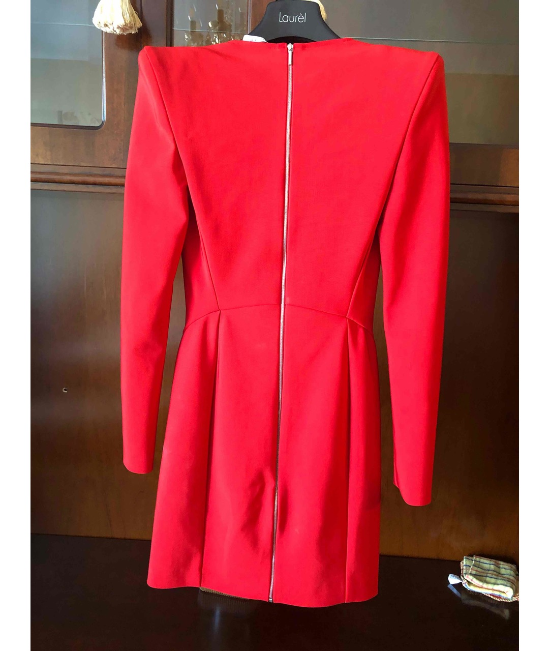MUGLER Красное вискозное коктейльное платье, фото 2