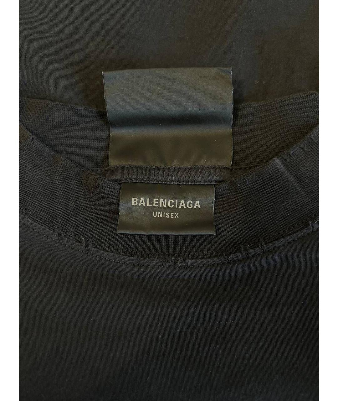 BALENCIAGA Черная хлопковая футболка, фото 6