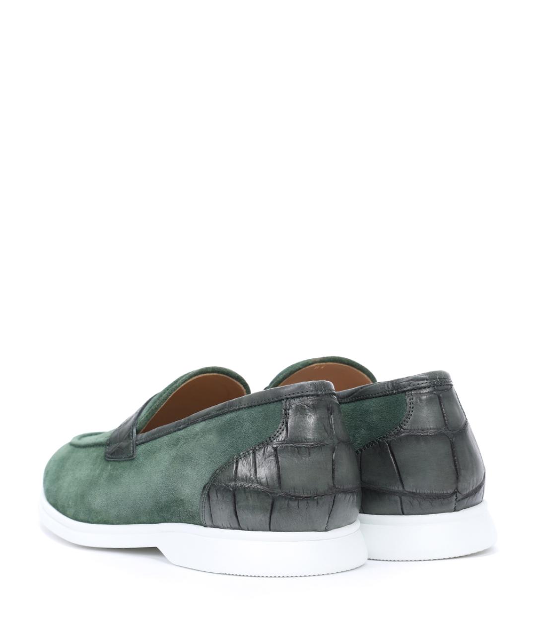 KITON Зеленые лоферы, фото 4