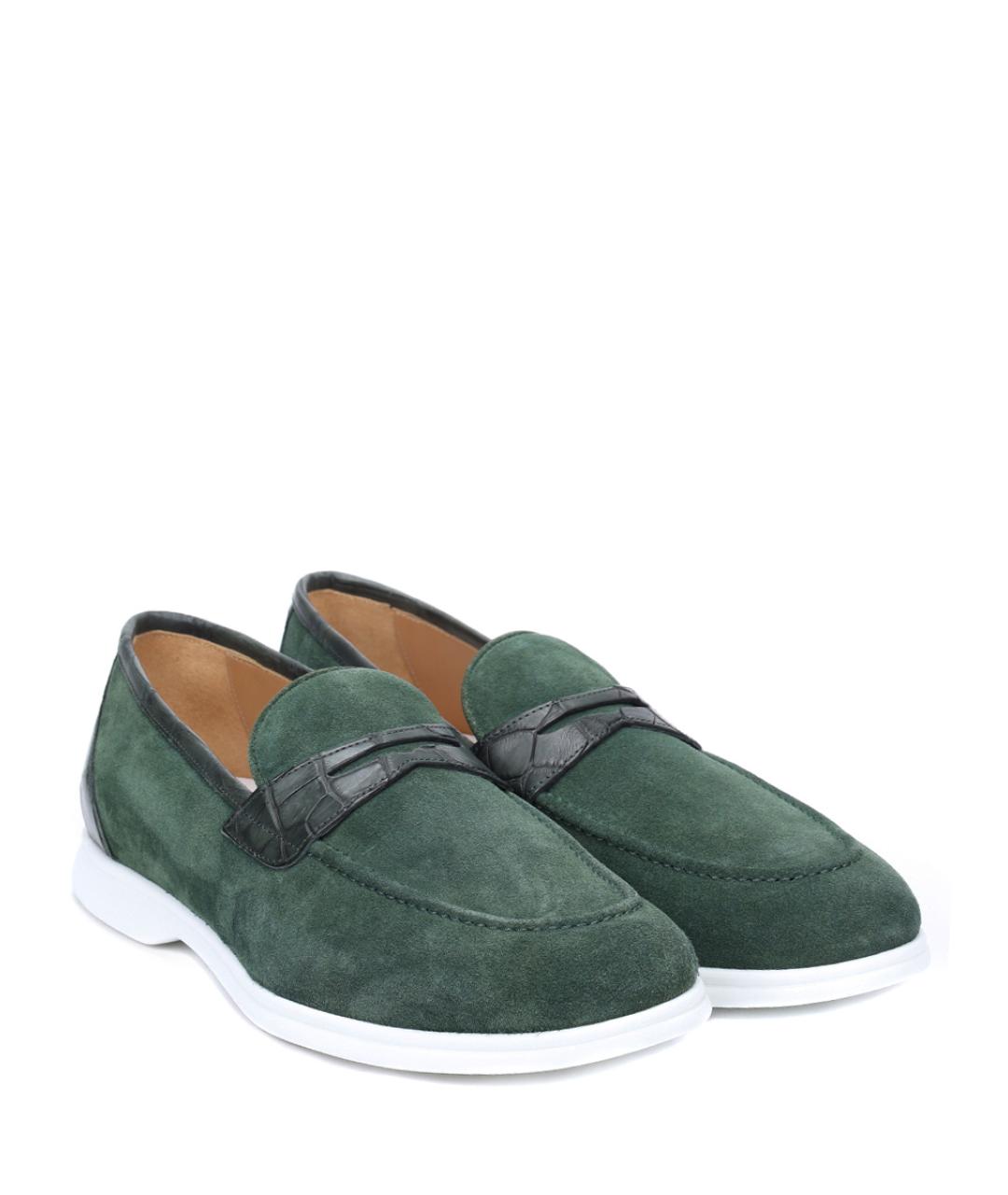 KITON Зеленые лоферы, фото 2