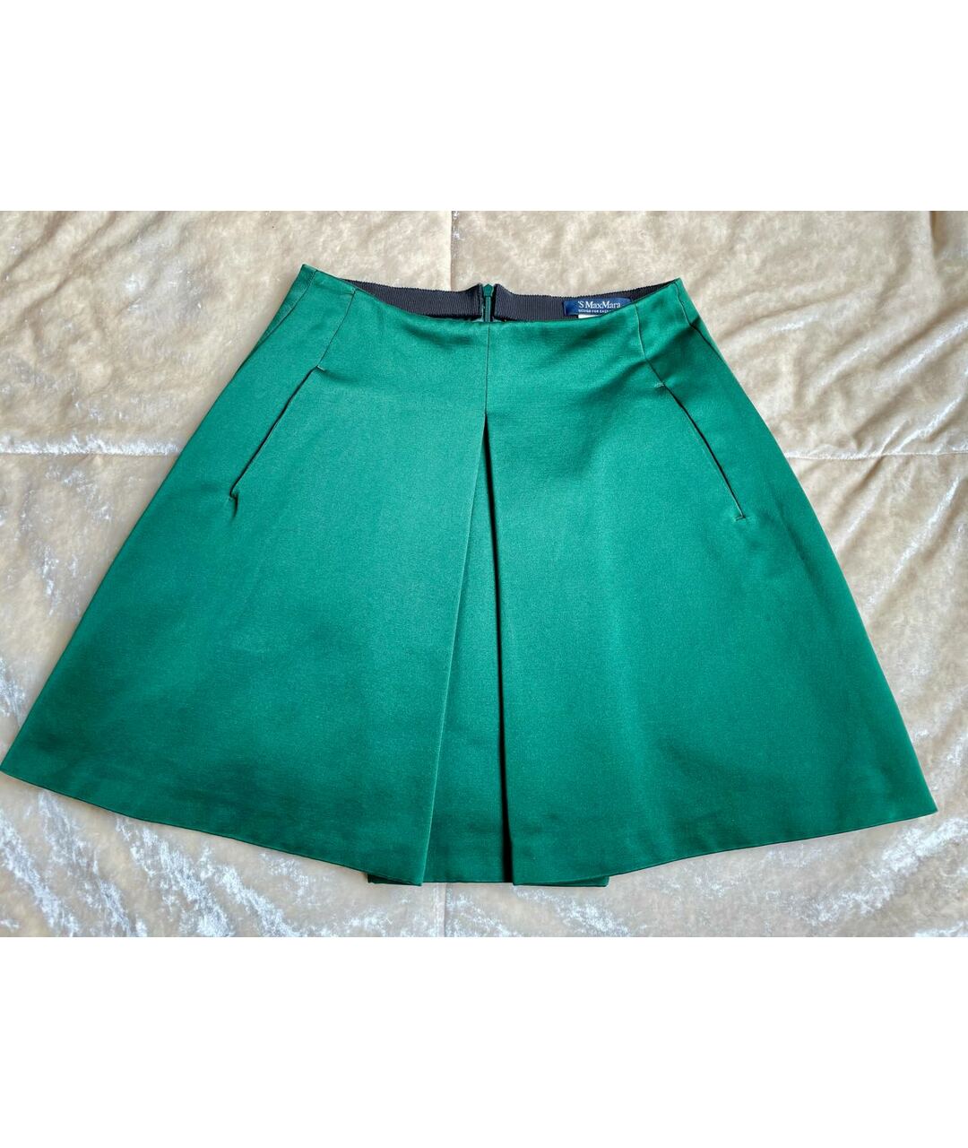 'S MAX MARA Зеленая хлопко-эластановая юбка мини, фото 6