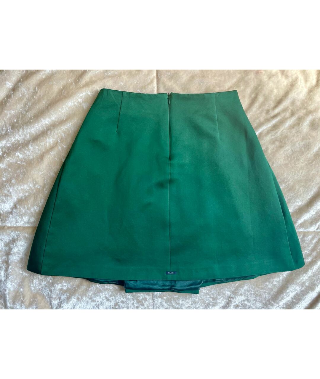'S MAX MARA Зеленая хлопко-эластановая юбка мини, фото 5